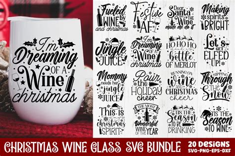 Christmas Wine Glass Svg Bundle Graphic By Craftart Creative Fabrica