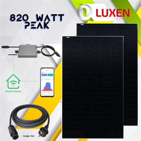 Luxen ALL BLACK Balkonkraftwerk Set 820 Watt 615 83