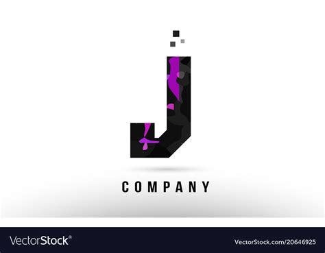 Purple Black Alphabet Letter J Logo Design Vector Image