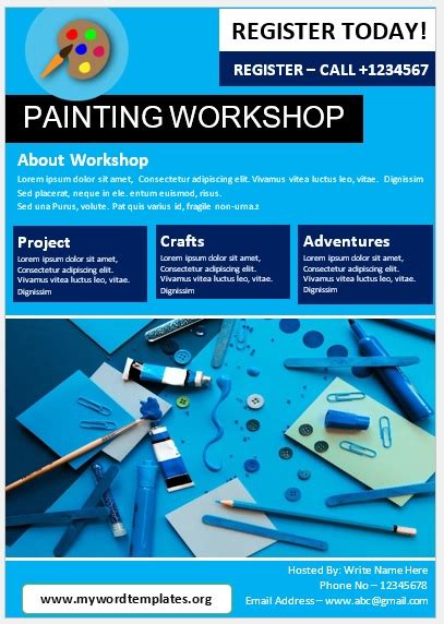 11 Free Eye Catching Painting Workshop Flyer Templates My Word Templates