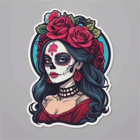 Catrina Fundo Vetorial De Desenho Animado Vetor Premium