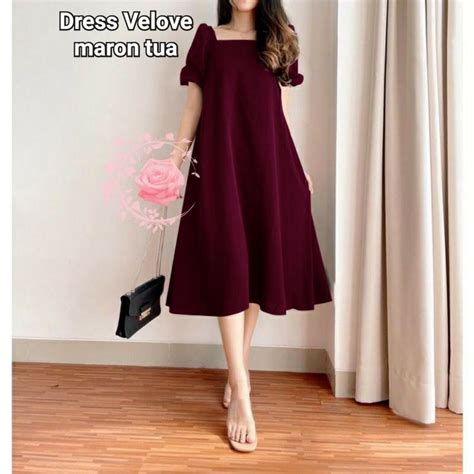 Jual DRESS WANITA MOSCREPE DRESS MIDI PREMIUM IMPORT JUMBO WANITA DRESS