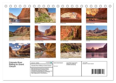 Colorado River Rafting Im Grand Canyon Tischkalender 2024 DIN A5 Quer