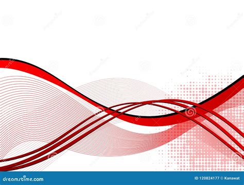 Red Wave Abstract Background With Copy Space Vector Illustration Stock