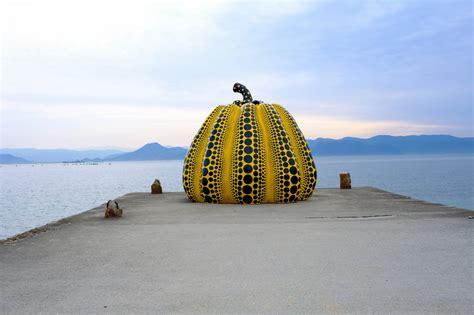 Say Hi To | On an old pier on Naoshima Island, Japan, Yayoi Kusama's ...