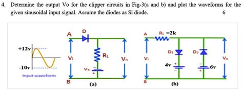 Solved Determine The Output Vo For The Clipper Circuits In Fig A And