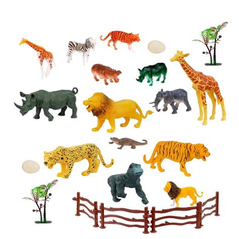 Animal Toy Set Zoo Wild Safari Figurine Toy Set Natural World Toy ...