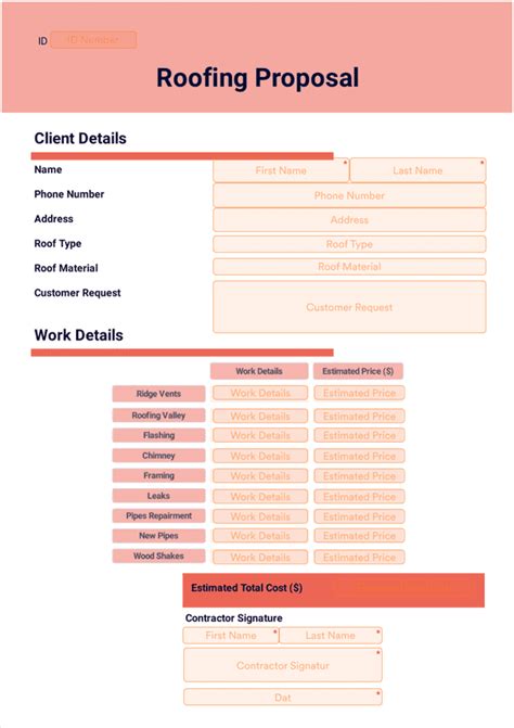 Roofing Proposal Template Sign Templates Jotform