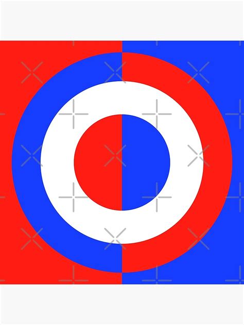 Blue White And Red Mod Roundel Oscillating Poster For Sale By