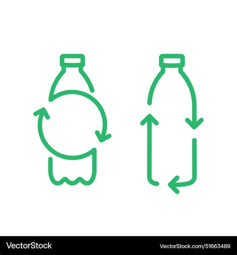 Recycle Plastic Bottle Icon Set Royalty Free Vector Image