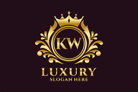 Initial KW Letter Royal Luxury Logo template in vector art for ...