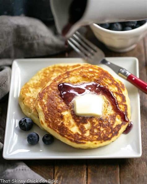 Buttermilk Pancakes With Blueberry Maple Syrup That Skinny Chick