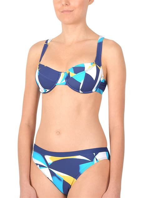 Naturana Naturana Blue Abstract Print Wired Bikini Set Size