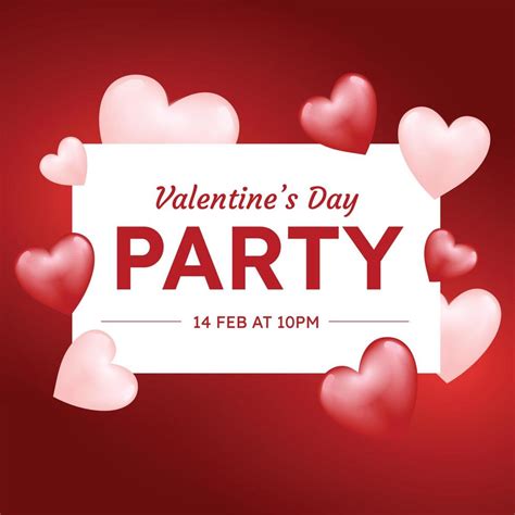 Valentine's day background social media post party with romantic ...