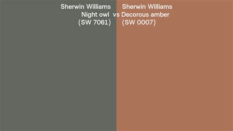 Sherwin Williams Night Owl Vs Decorous Amber Side By Side Comparison