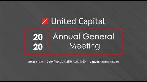 United Capital Plc Agm 2020 Live Youtube