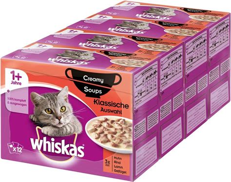 Whiskas Creamy Soups Katzennassfutter Klassische Auswahl