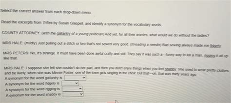 Solved Select The Correct Anower From Each Drop Down Menu Read The