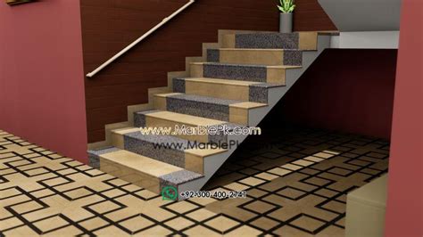 Tropical Granite With China Verona Marble Alternating Stairs Marble Pk