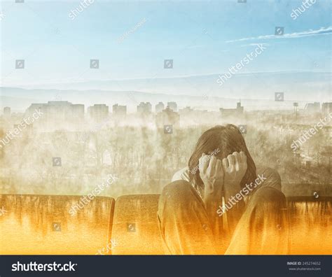 Double Exposure Social Alienation Concept Depressed Stock Photo (Edit ...