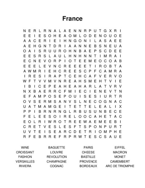 France Word Search