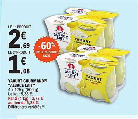 Promo Yaourt Gourmand Alsace Lait Chez E Leclerc Icatalogue Fr