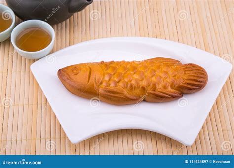 Fish Shaped Moon Cake Pastries For Chinese Mid Autumn Celebration Stock