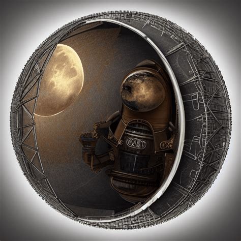 3d Steampunk Moon Graphic · Creative Fabrica