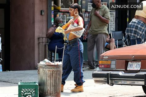 Teyana Taylor Sexy Shows Off Her Pokies On The Set Of A Thousand And One In Nyc Aznude