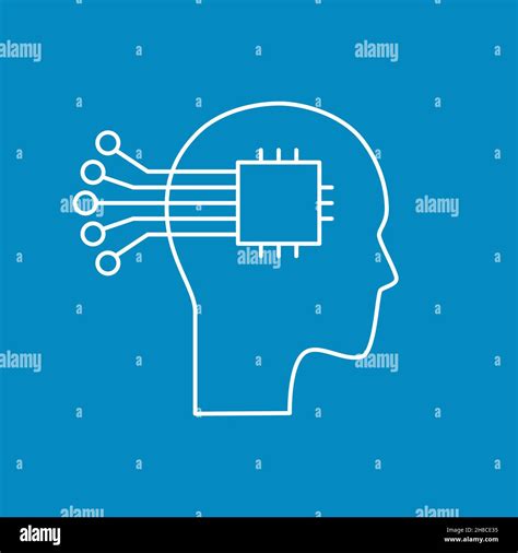 Artificial Intelligence And Machine Learning Line Icon Stock Vector