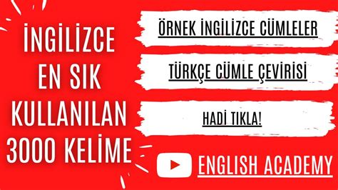 İngilizce 3000 Kelime Serisi 17 İngilizce Kelime Listesi YouTube