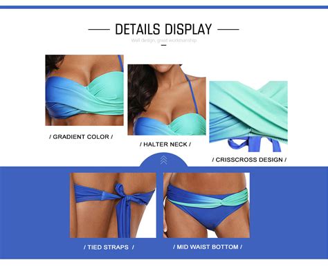 Ombre Color Halter Underwire Bikini Set Multi A Size S