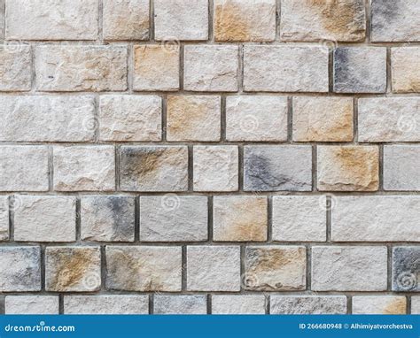 Texture of Stone Wall with Beige Tiles Close-up Stock Photo - Image of ...