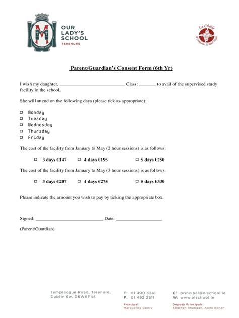 Fillable Online Parent Guardian S Consent Form Th Yr Fax Email Print