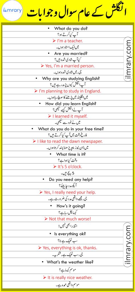 1000 Common English Questions And Answers 5