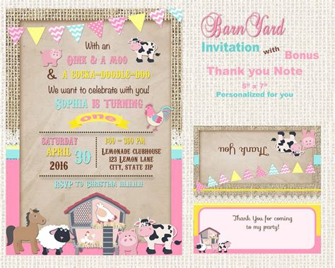 Barnyard Party Invitation Petting Zoo Party Farm Birthday Etsy