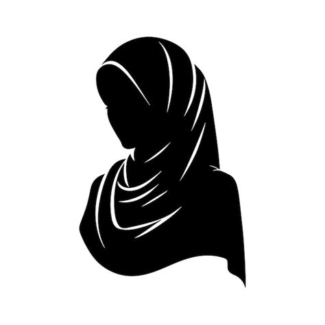 Premium Vector Hijab Style Woman Vector Black Color A Stylish Hijab