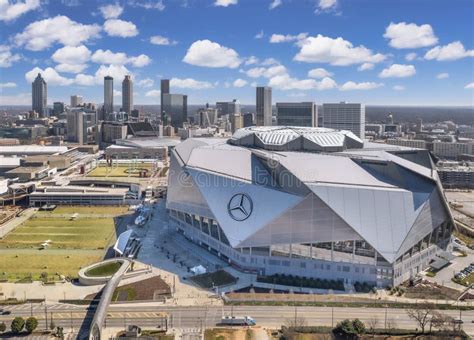 Puffy Clouds Above Mercedes Benz Stadium Atlanta Editorial Stock Photo