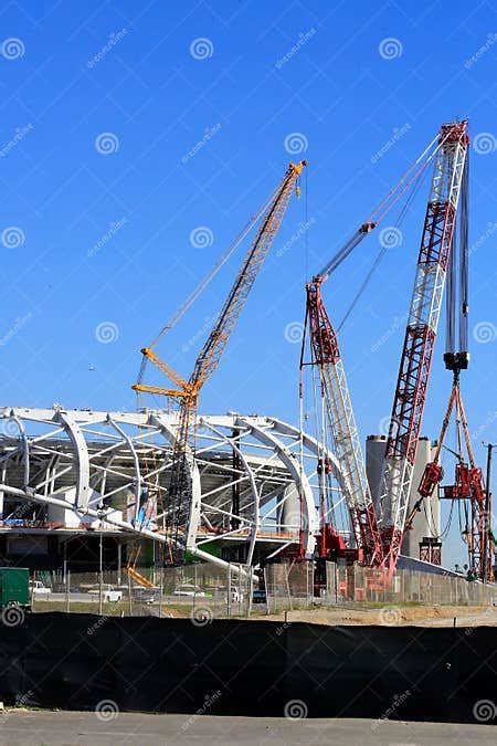 LA Rams Stadium Construction Site Editorial Stock Image - Image of orange, football: 135659664