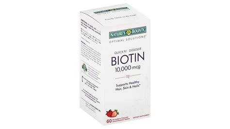 Nature S Bounty Quick Dissolve Biotin Tablets 10 000 Mcg 60 Ct