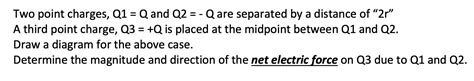 Solved Two Point Charges Q1 ﻿q And Q2 ﻿q Are