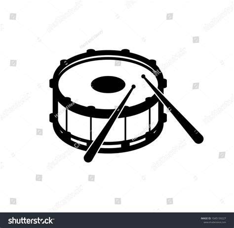 Isolated Outline Silhouette Icon Snare Drum Vetor Stock Livre De