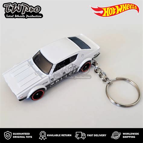 Jual GANTUNGAN KUNCI HOT WHEELS Nissan Skyline 2000 GT R Kenmeri Police White Putih