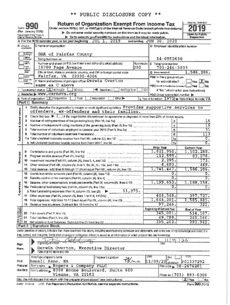 Fillable Online Oar Of Fairfax County Inc Full Filing Nonprofit