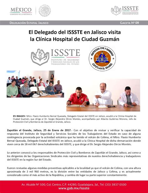 El Delegado del ISSSTE en Jalisco visita la Clínica Hospital de Ciudad