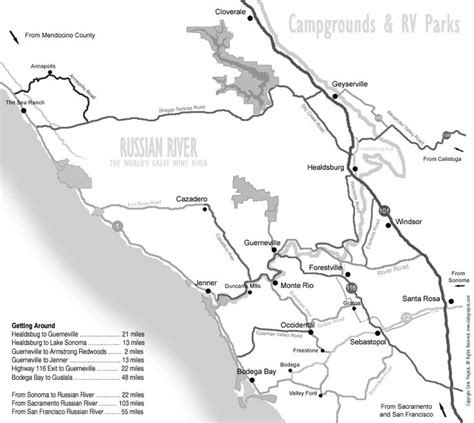 Russian River Campground Map | River camp, Monte rio, Russian river valley