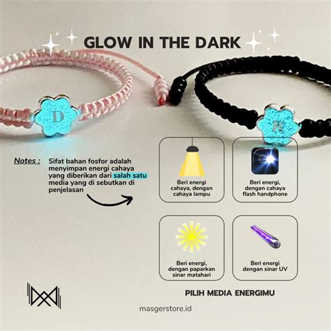 Jual Glow Bracelet Custom Gelang Couple Custom Inisial Gelang