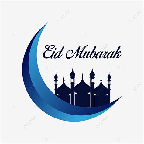 Eid Mubarak Moon Vector Art PNG Eid Mubarak With Blue Moon Eid