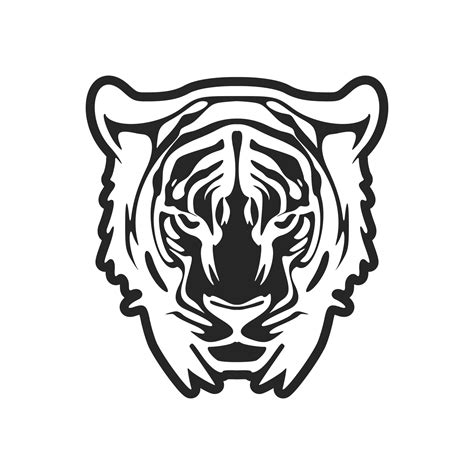 Elegant black white logo tiger. Isolated on a white background ...