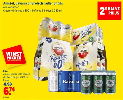 Amstel Bavaria Of Grolsch Radler Of Pils Ml Aanbieding Bij Makro